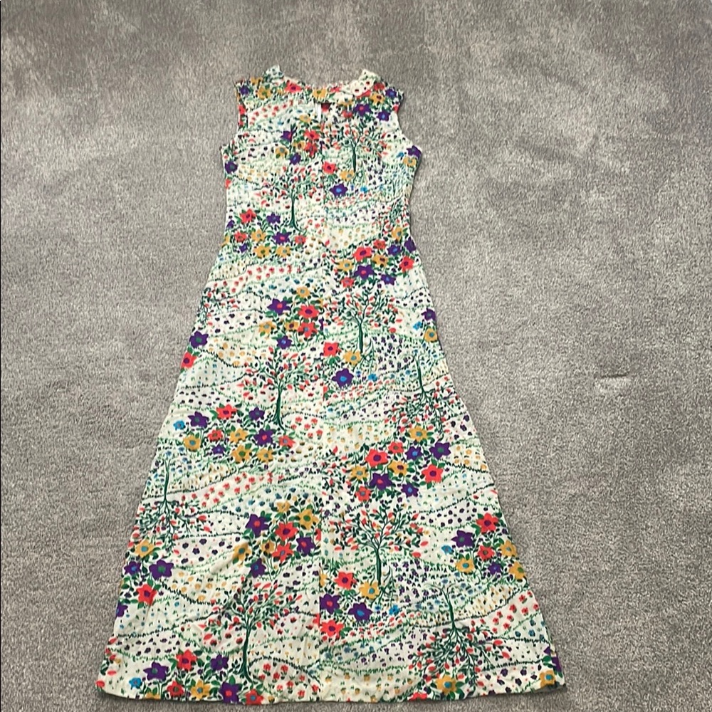 Vintage Handmade Floral Sleeveless Maxi Dress